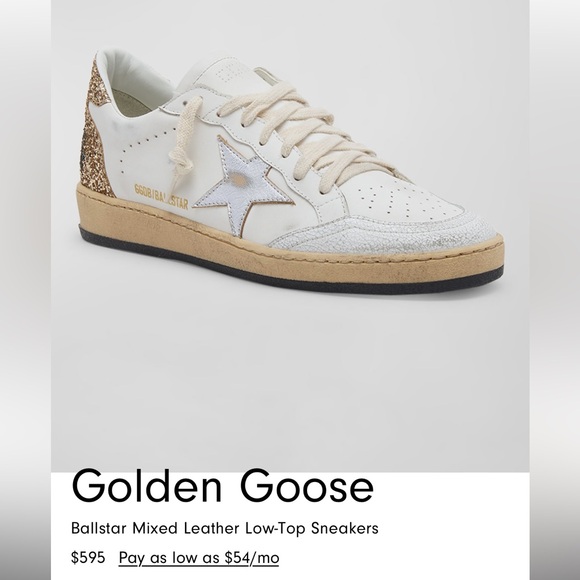 Golden Goose Ballstar Mixed Leather Low-Top Sneakers. Size 39 - Picture 2 of 12